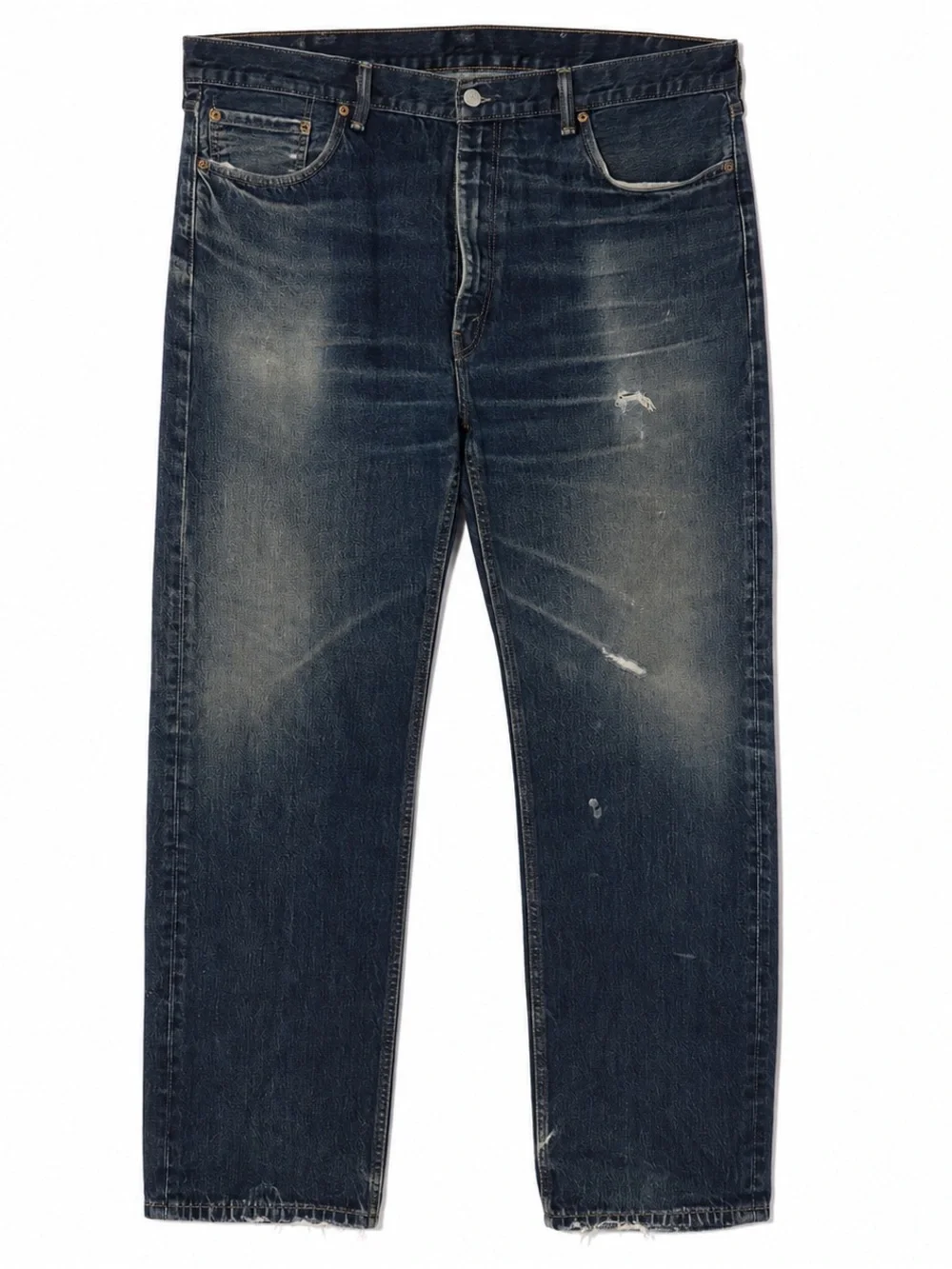 Levi's 505 Distressed Dark Wash Straight Leg Jeans Men's 42x32